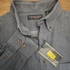 Roundtree & Yorke Blue Button-down